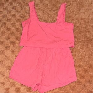 Pink Linen Short Set